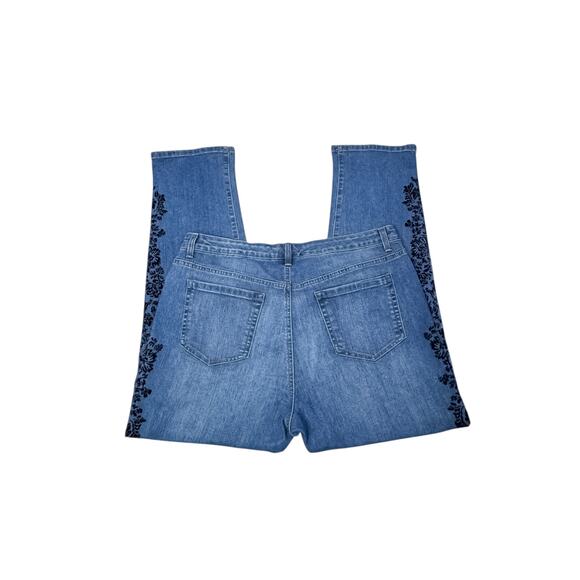 Style & Co Floral Damask Flocked Boyfriend Jeans - 14 - Picture 2 of 9